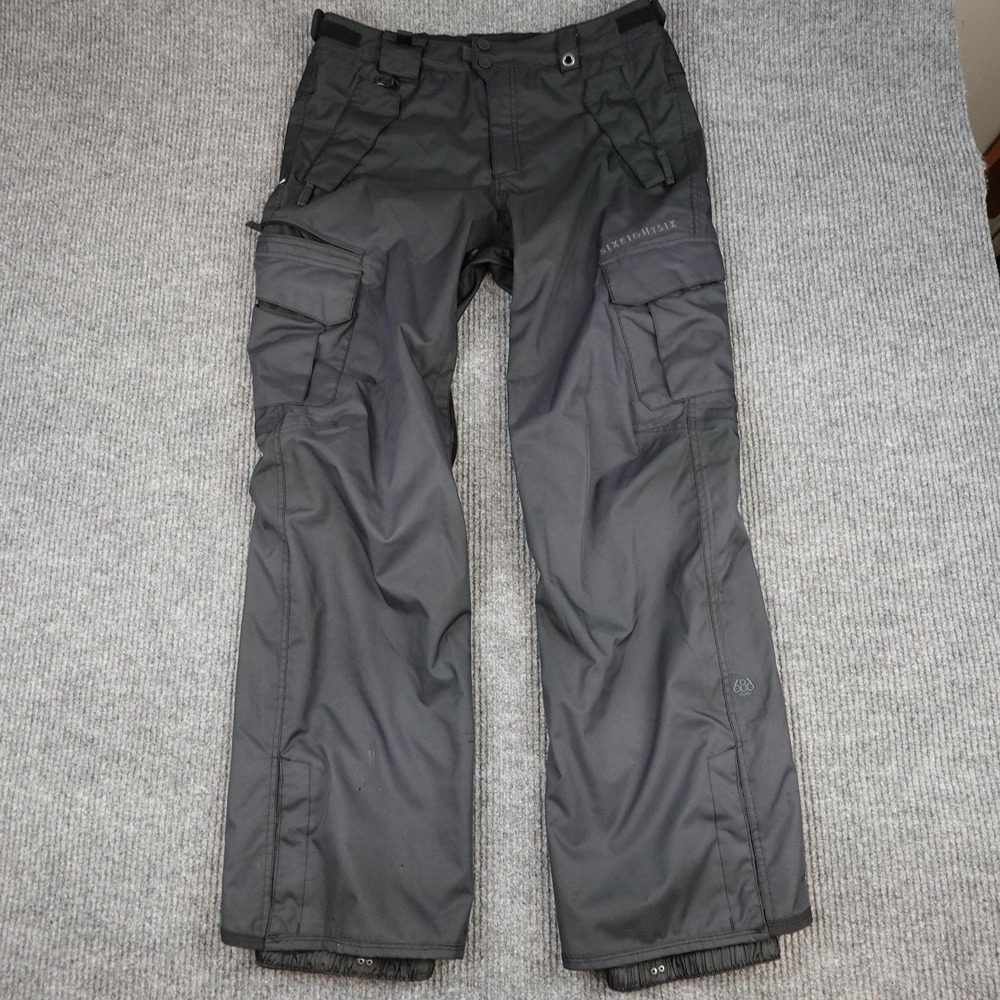 686 Snow Pants Mens LT Black Smarty Cargo InfiDRY 15K Waterproof Insulated